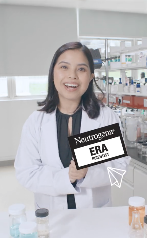 Neutrogena scientist filming SkinU educational campaign